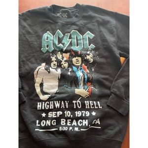 ACDC Highway to Hell Long Beach 1979‎ Tour Concert Black Crewneck Sweatshirt